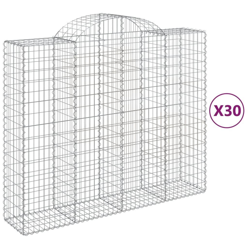 30 db íves horganyzott vas gabion kosár 200x50x160/180 cm (3146400)