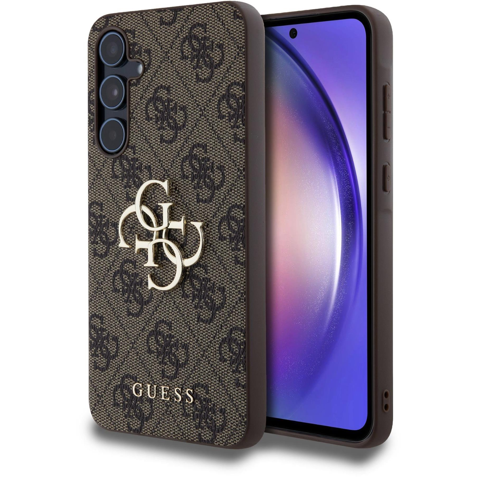 Guess 4G Metal Logo Samsung Galaxy A55 5G barna PU tok (GUHCSA554GMGBR)