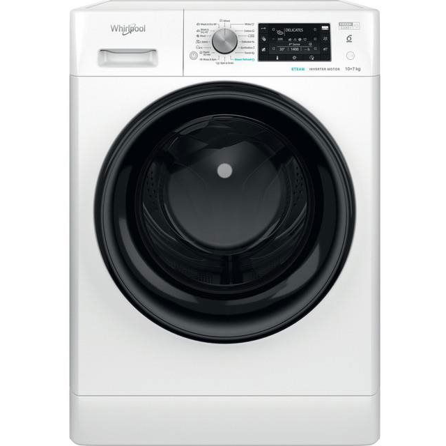 Whirlpool FFWDD1076258B mosó- és szárítógép Szabadonálló Elöltöltős Fehér E (FFWDD 1076258 BV EU)