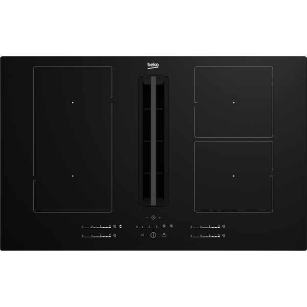 Beko HIXI 84700 UF Zwart Ingebouwd 80 cm Inductiekookplaat zones 4 zone(s) Inbouw afzuigkap