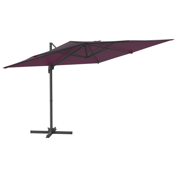 Umbrelă în consolă cu stâlp de aluminiu, roșu bordo, 400x300 cm