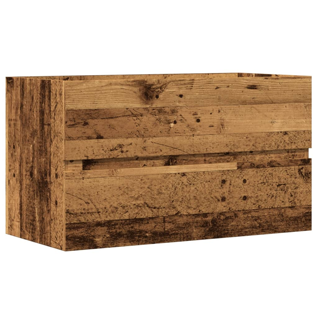 antik fa színű szerelt fa függő fürdőszobaszekrény 80x38,5x45cm (856246)