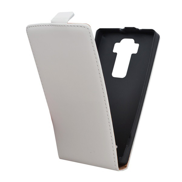 Tok álló, bőr hatású (FLIP, lefelé nyíló) FEHÉR [LG G Flex2 (H955)] (5996457538713)