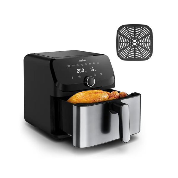 Tefal Easy Fry Mega EY855D10 frituregryde Enkelt 7,5 L Enkeltstående 2020 W Varmluftsteger Sort, Rustfrit stål