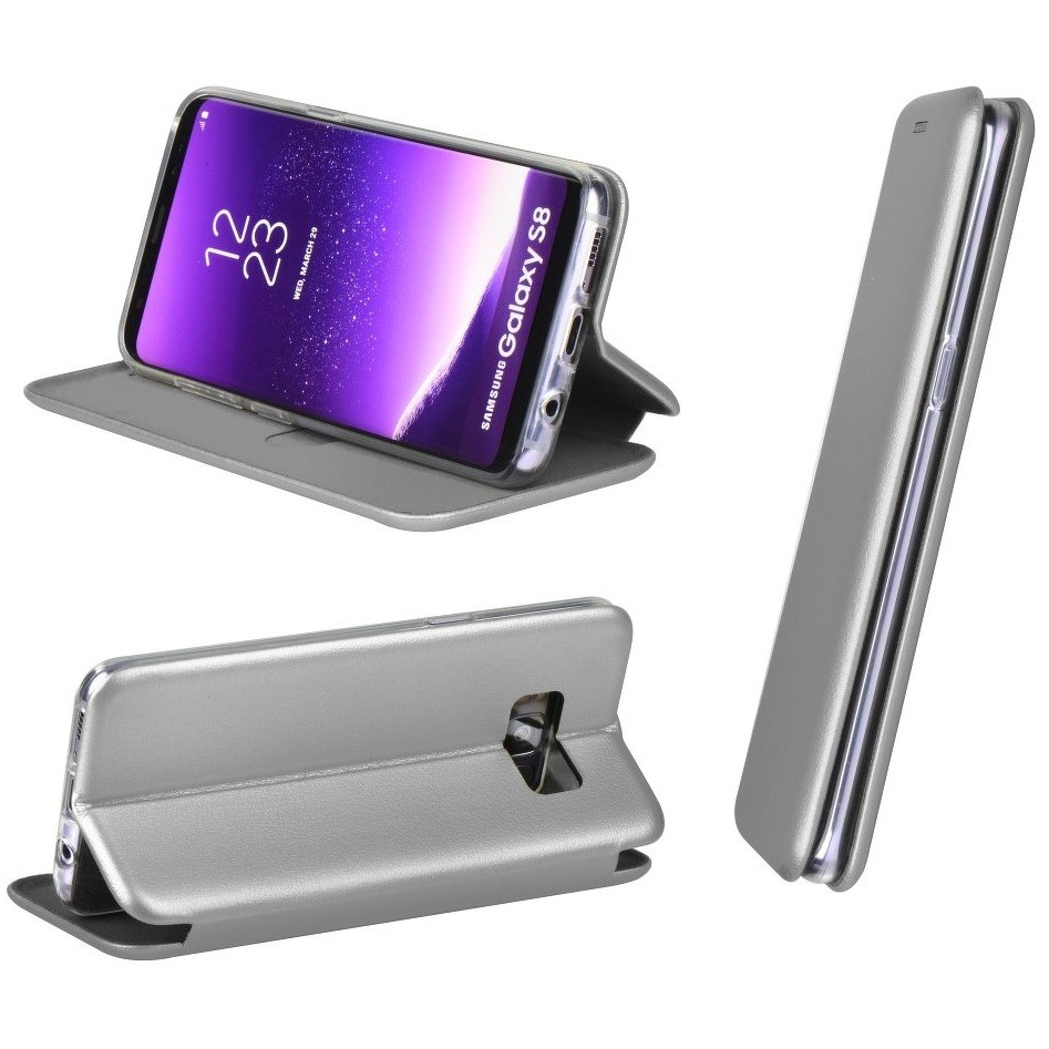 Samsung Galaxy S20 Ultra 5G SM-G988, Oldalra nyíló tok, stand, Forcell Elegance, szürke (88600)