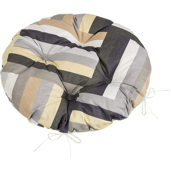BELLATEX Adéla Seat cushion 62/231 round quilted d.40 cm stripes grey, beige (12560)