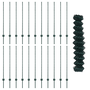Gard de Lanț cu 22 U Posturi Verde 1.2x25 m Oțel