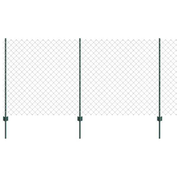 Gard de Lanț cu 22 U Posturi Verde 1.2x25 m Oțel