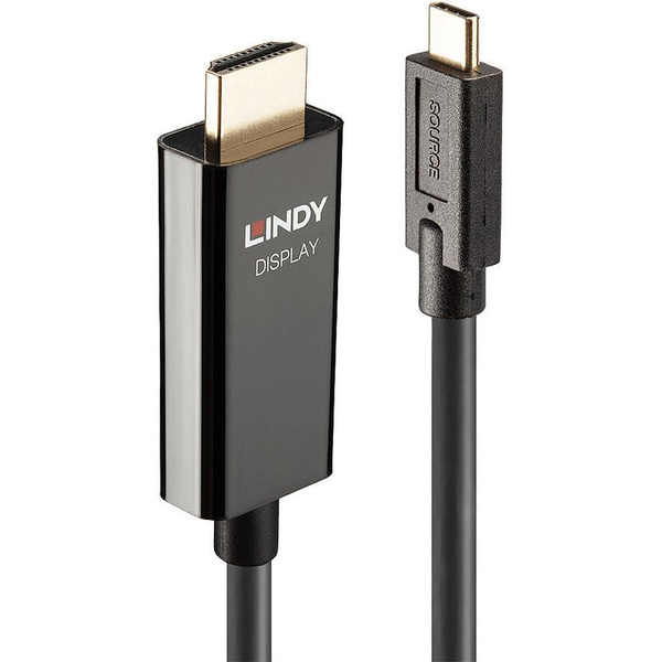 Lindy 43317 videokabel adapter 10 m USB Type-C HDMI Type A (Standard) Sort