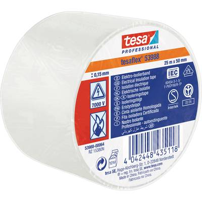 Tesa (53988-00064-00) Szigetelőszalag ® Professional Fehér (H x Sz) 25 m x 50 mm 1 db (53988-00064-00)