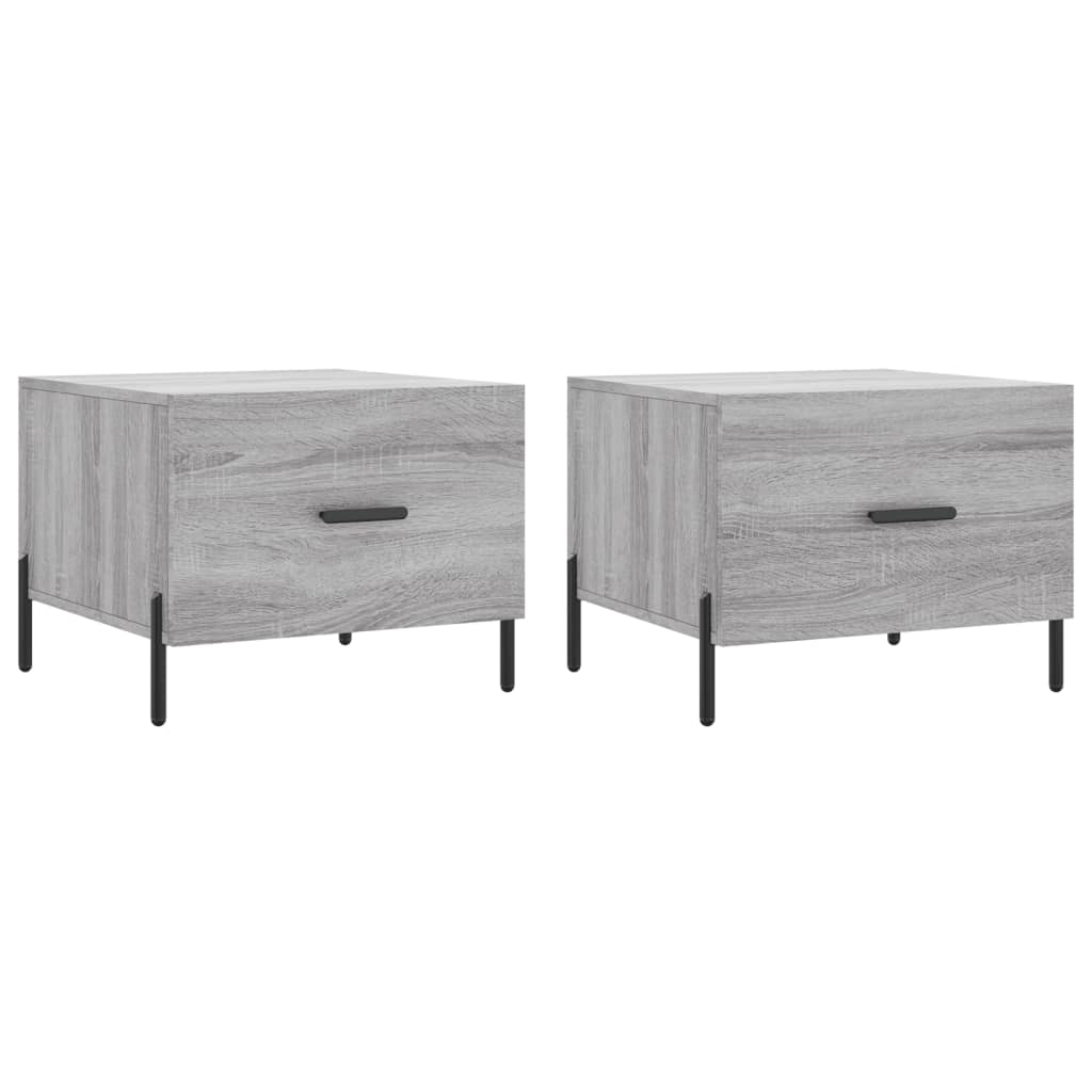 2 db szürke sonoma szerelt fa dohányzóasztal 50 x 50 x 40 cm (829425)