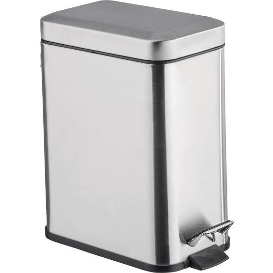 Cubo De Pedal 5 Lts. Rectangular Acero Mate Wenko