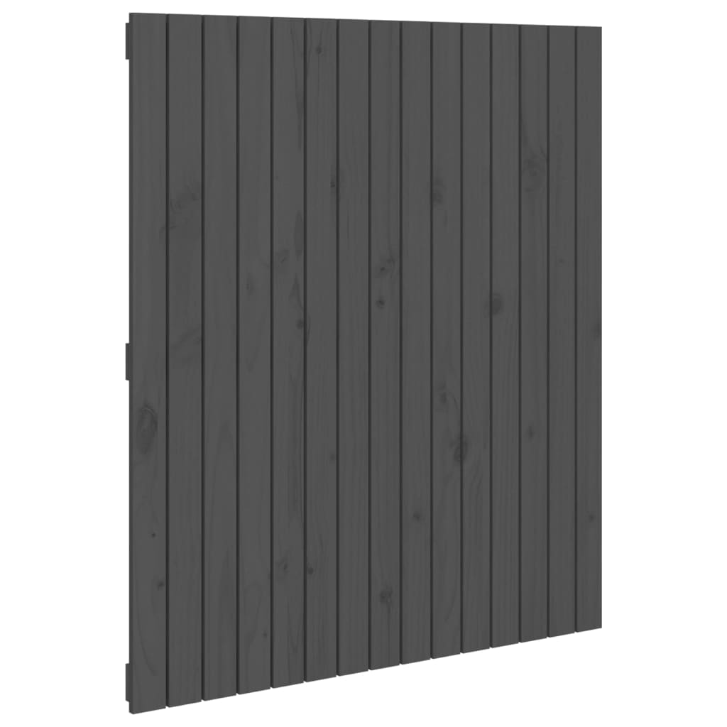 szürke tömör fenyőfa fali fejtámla 95,5x3x110 cm (824935)