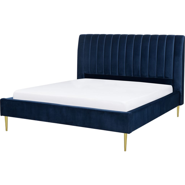 Cama De Terciopelo Azul 180 X 200 Cm Marville