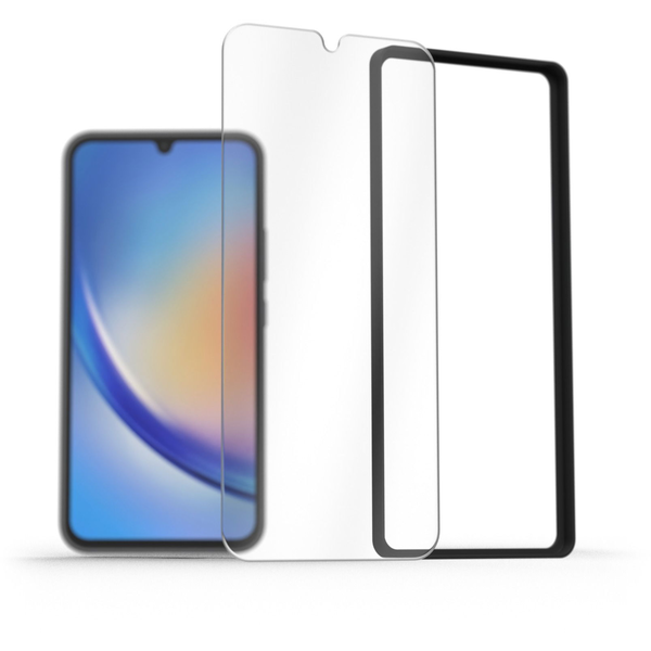 AlzaGuard 2.5D Glass EasyFit 2 Pack Samsung Galaxy A34 5G üvegfólia + felhelyező keret