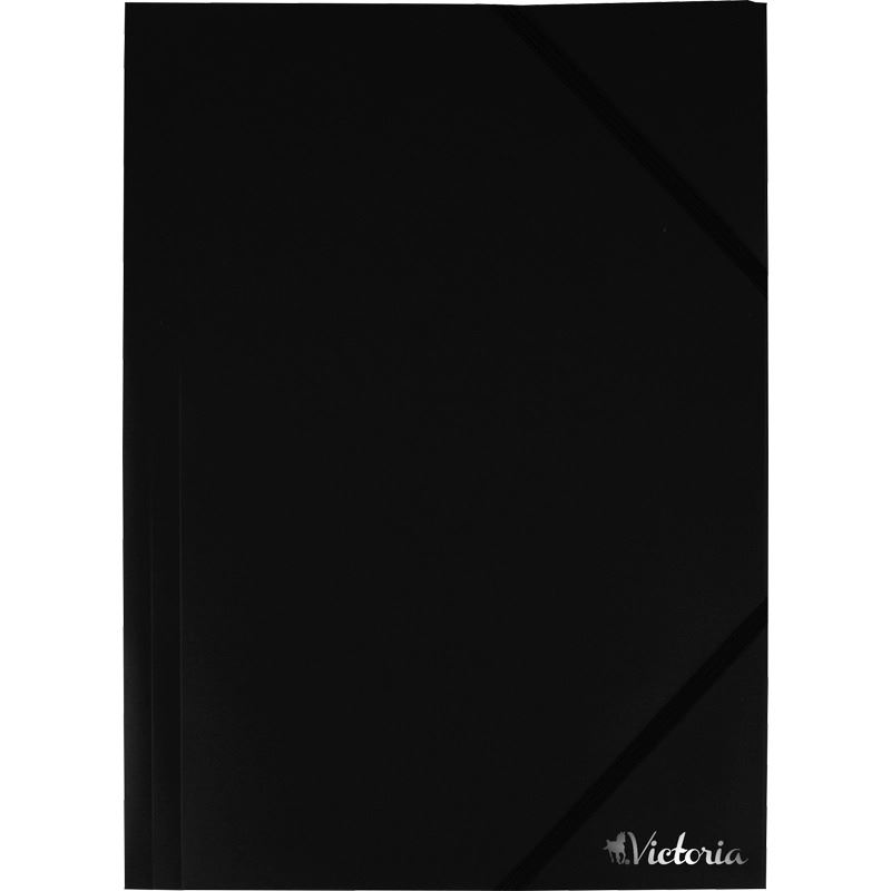 Victoria gumis mappa 15mm, A4 fekete (IRVG04) (IRVG04)