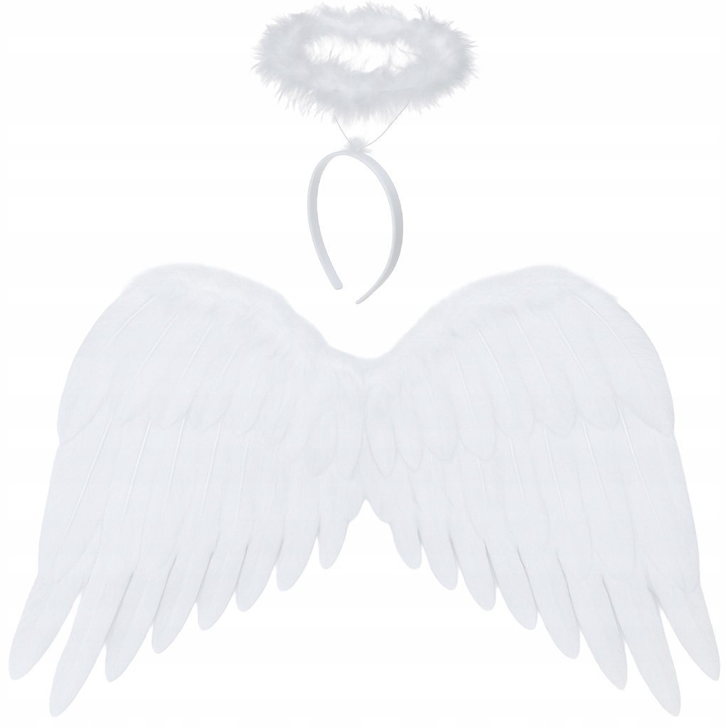 Ruhhy, angyalszárnyak fejpánttal és glóriával 2, fehér (5900779959392)