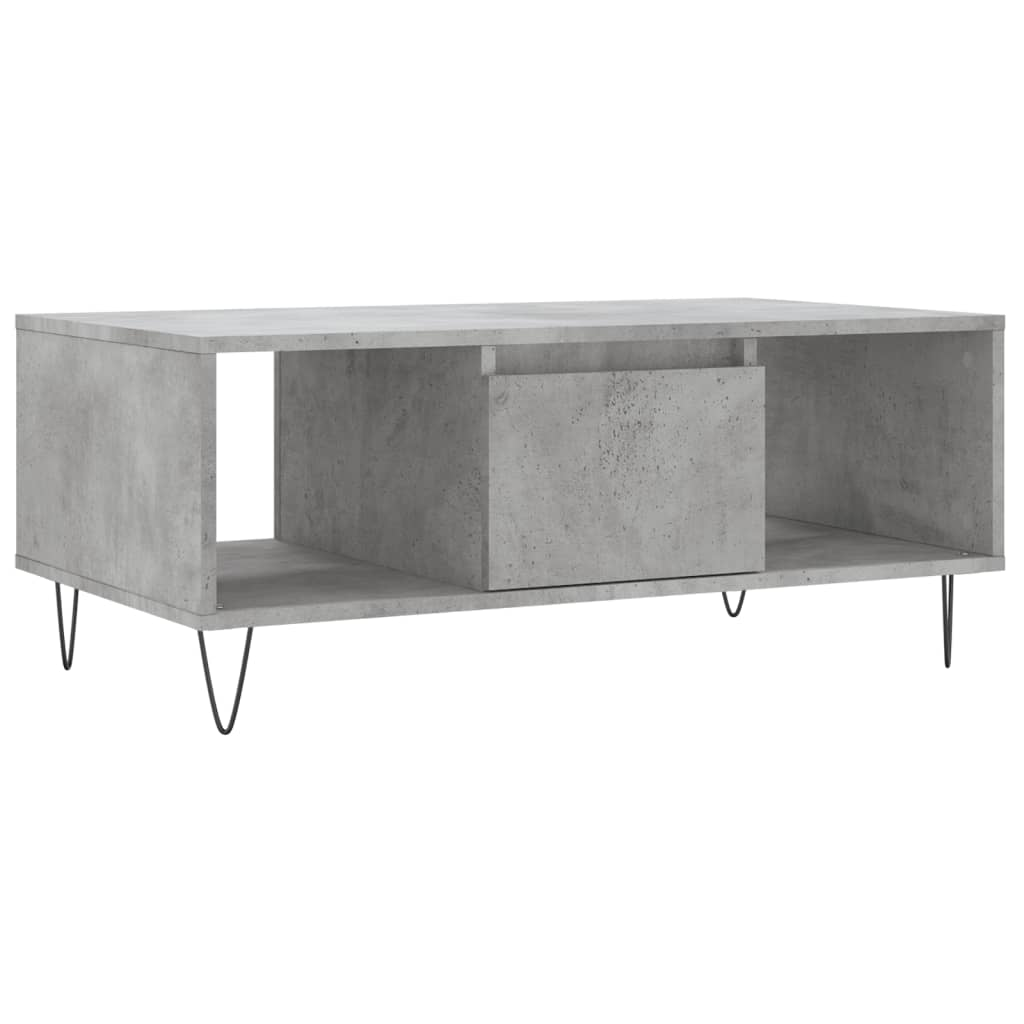 betonszürke szerelt fa dohányzóasztal 90x50x36,5 cm (830592)