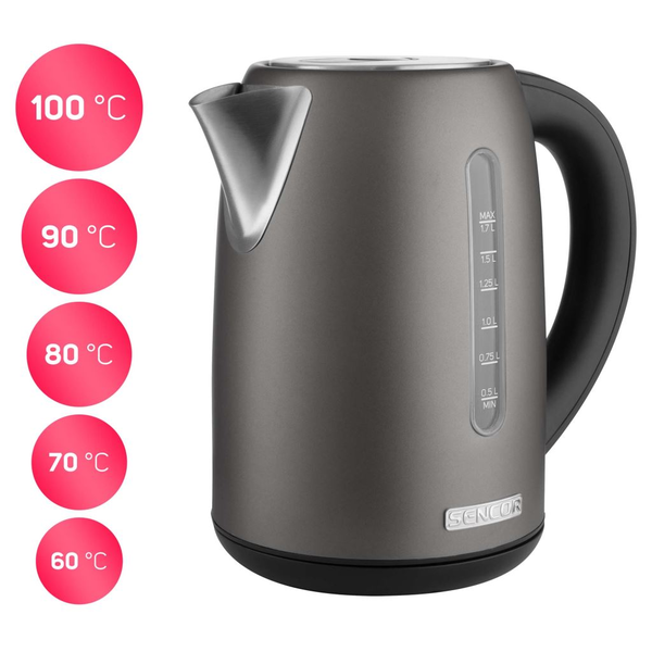 Sencor SWK 7708BK електрическа кана 1,7L с регулатор на температурата, черна