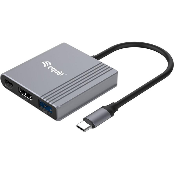 Equip 133488 κάρτα γραφικών USB 3840 x 2160 εικονοστοιχεία Μαύρος (Μαύρο), Γκρι