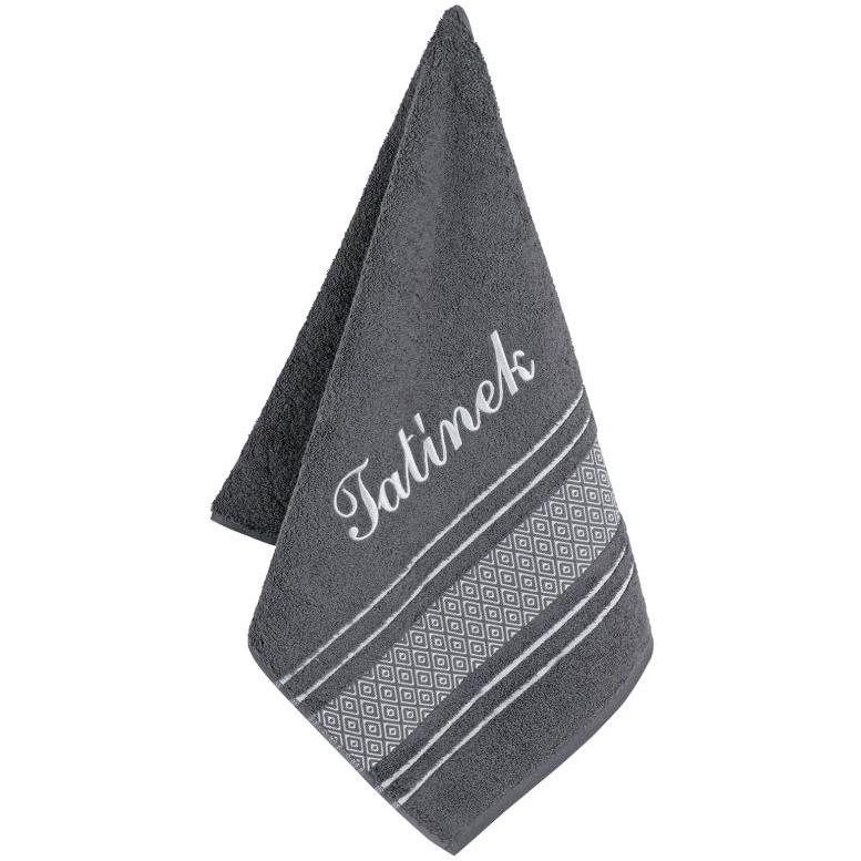 BELLATEX s. r. o. Terry towel 50 × 100 mosaic 123/044 with embroidery Daddy (9571)