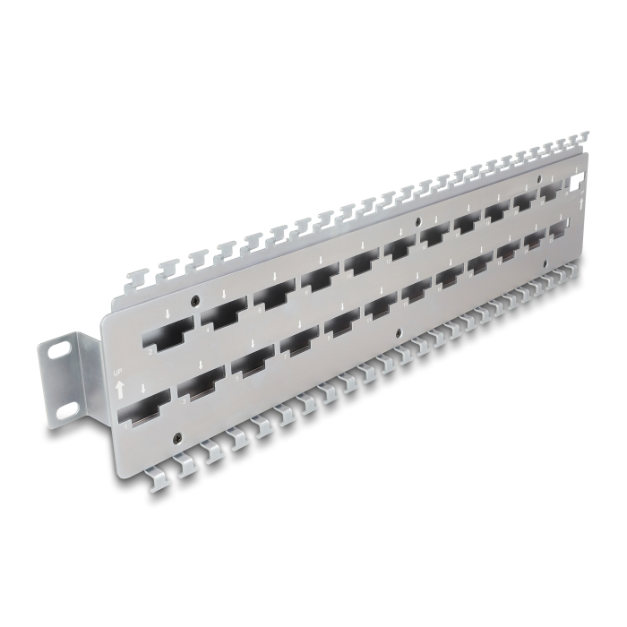 Delock 19 , fém, kábel támogató sin hálózati kábelcsatlakozókhoz LSA csatlakozóval, 24 porttal (67070) (67070)