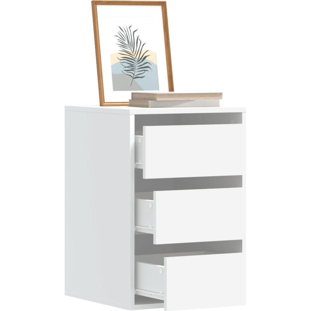 fehér szerelt fa fiókos sarokszekrény 40 x 41 x 58 cm (852834)