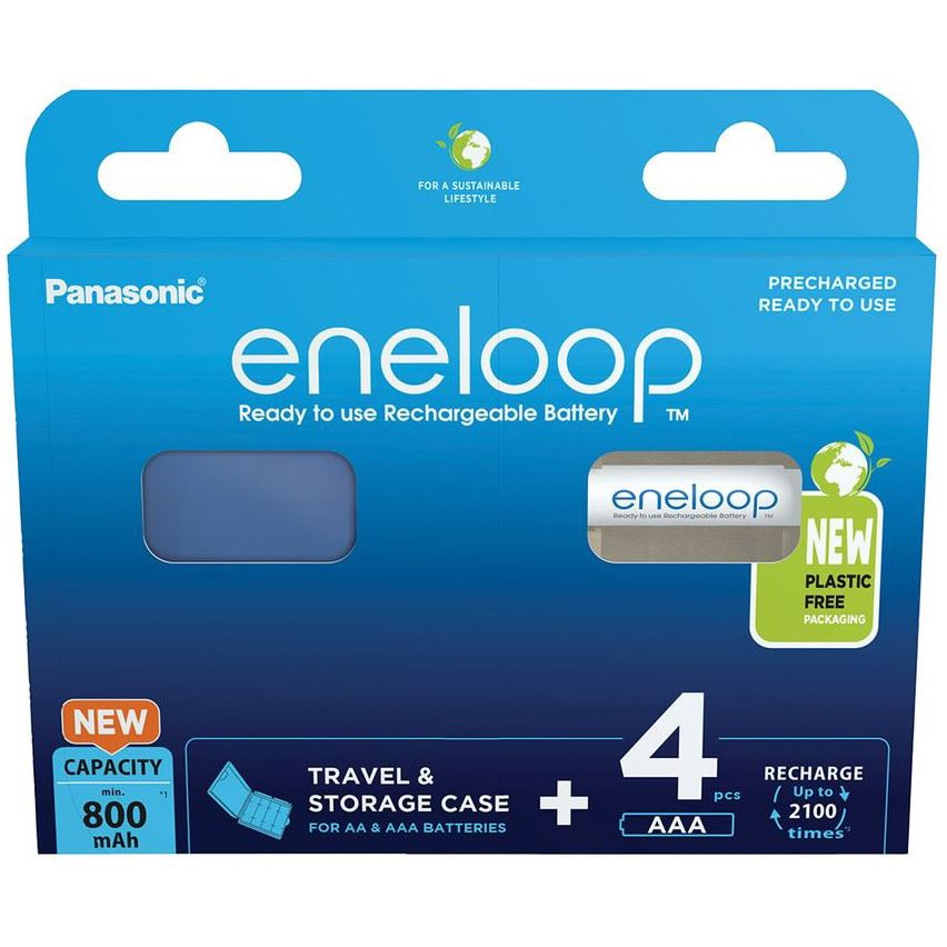 Panasonic Eneloop 1.2V AAA Ni-Mh 800mAh akku (4db) + tok (BK-4MCDEC4BE) (BK-4MCDEC4BE)