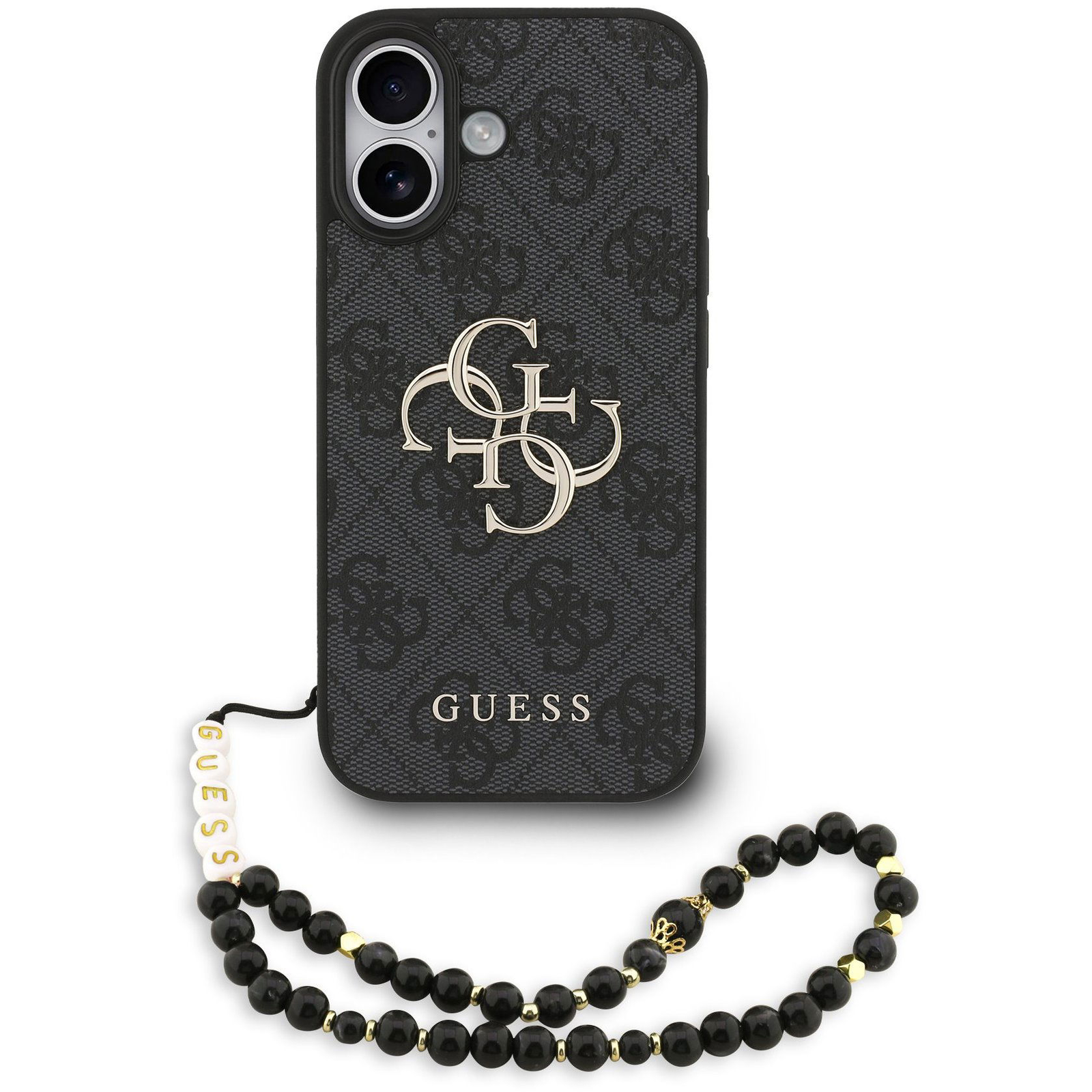 Guess PU 4G Metal Logo Strap iPhone 17 fekete tok (GUHCP17SP4GMGSK)