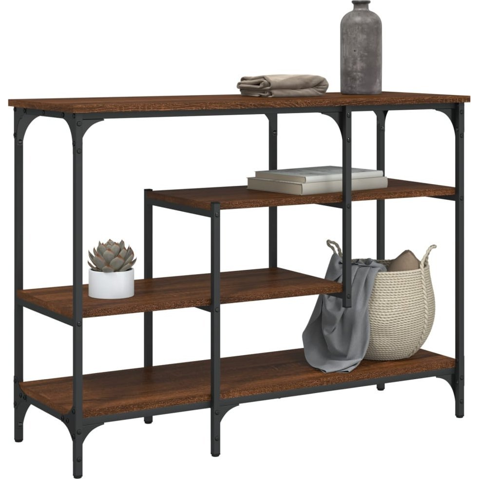 barna tölgyszínű tálalóasztal polcokkal 100 x 35 x 75 cm (837791)