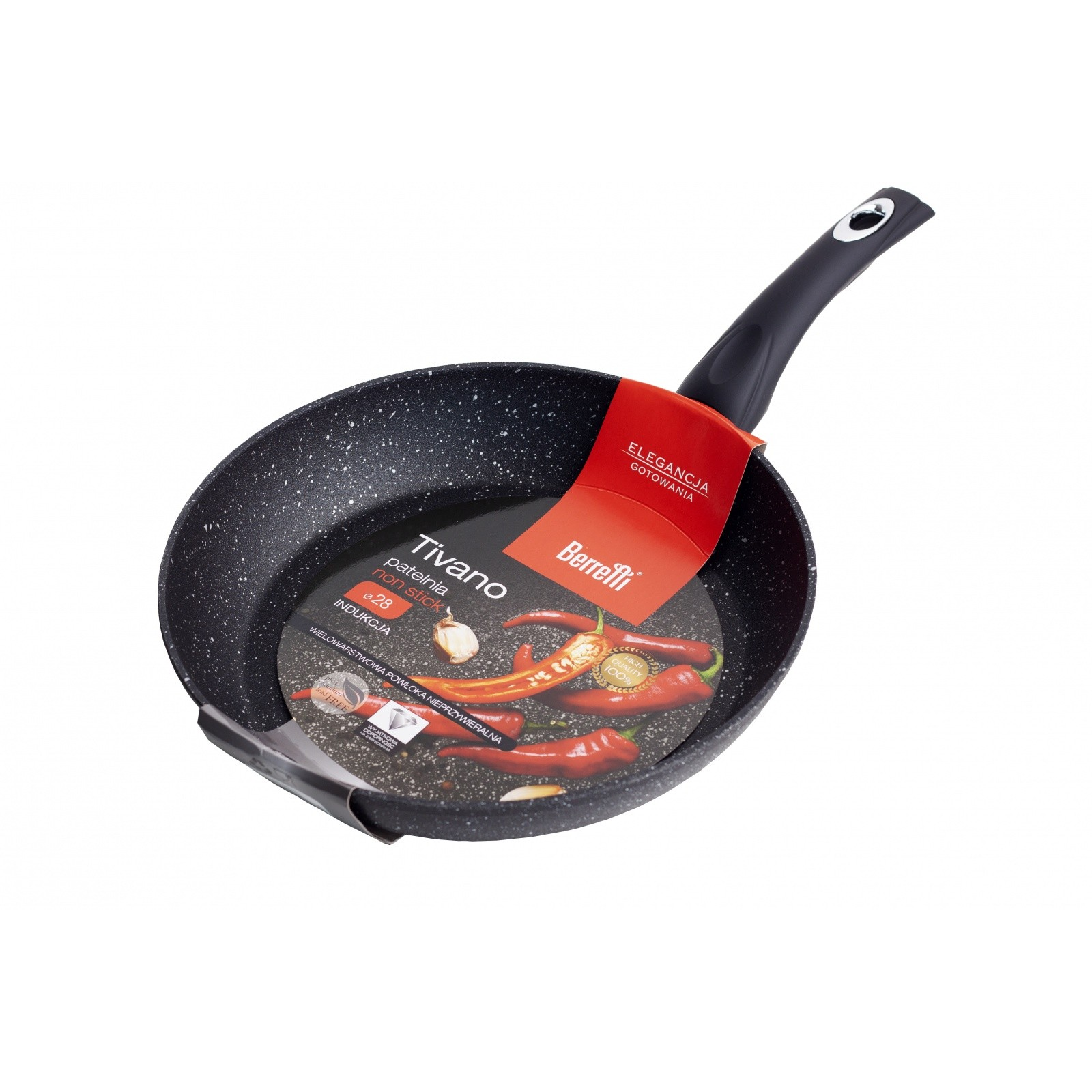 Berretti BR-5975 Tivano Univerzális serpenyő 28cm - Fekete (BR-5975)