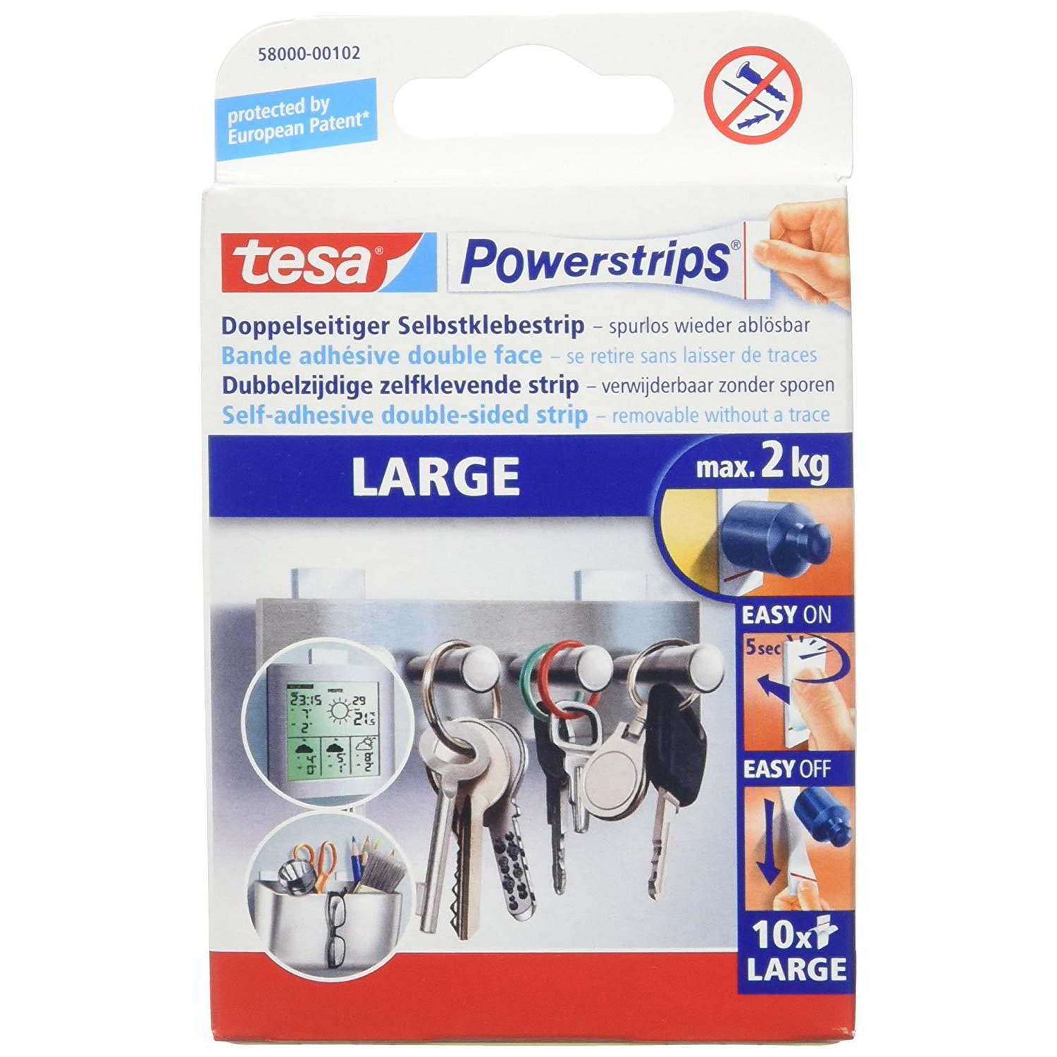 Tesa Powerstrips: Nagy teherbírás ragasztószalag (58000-00102-10)