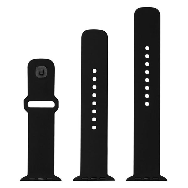 Fixed | Sporty Strap Set for Apple Watch 42/44/45mm | 170-235 mm | Black | Silicone