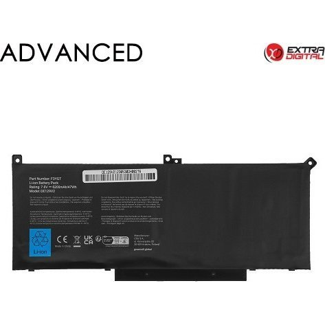 Bateria Extra Digital Nešiojamo kompiuterio baterija DELL  F3YGT, 7200mAh, Extra Digital Advanced