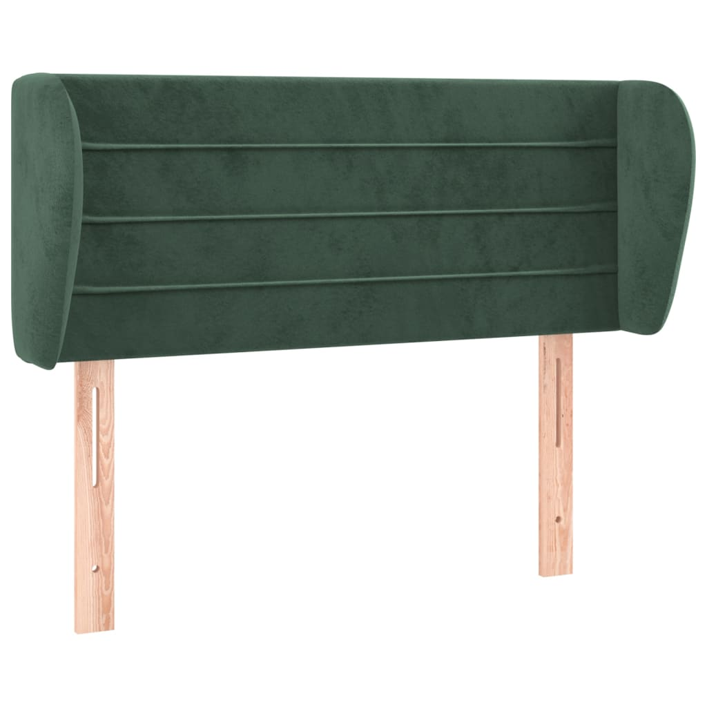 sötétzöld bársony fejtámla szárnyakkal 93x23x78/88 cm (3117323)