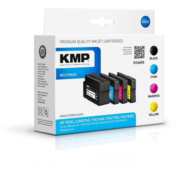 KMP H166VX HP 953XL мултипак с 4 цветни касети за принтер
