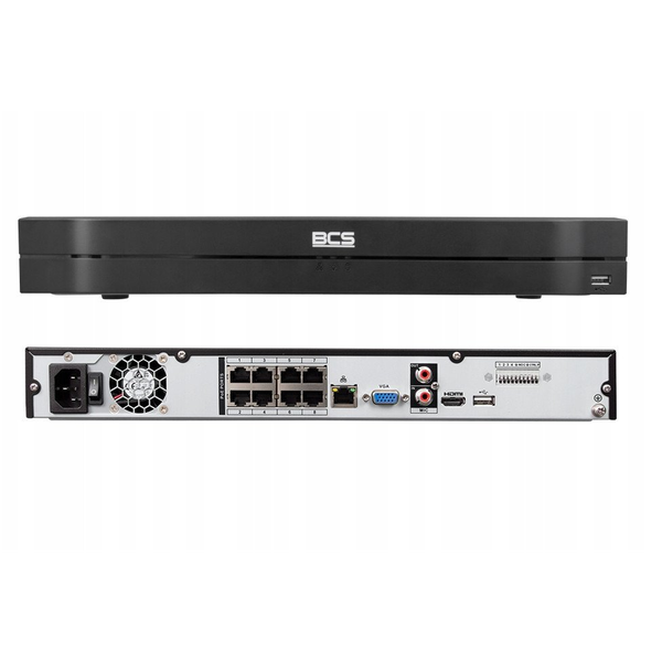 BCS BCS-L-NVR0802-A-4KE-8P(2L) 8-csatornás IP Rekordáló PoE-val és 12MP Kameratámogatással