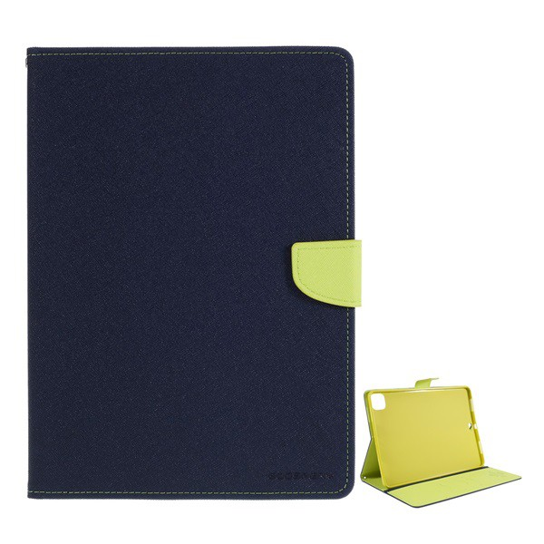 MERCURY Goospery Fancy tok álló, bőr hatású (FLIP, oldalra nyíló, asztali tartó funkció, textil minta) SÖTÉTKÉK [Apple IPAD Pro 12.9 (2020)] (5996457964048)