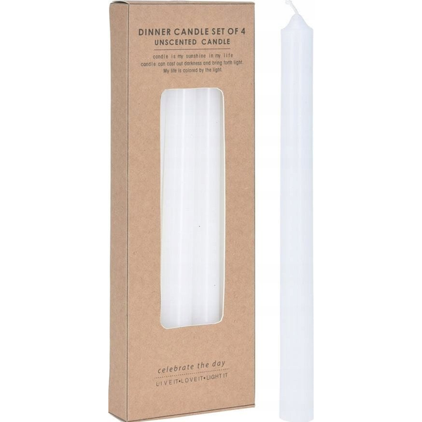 Home Styling Collection Świece stożkowe, 4 sztuki, białe