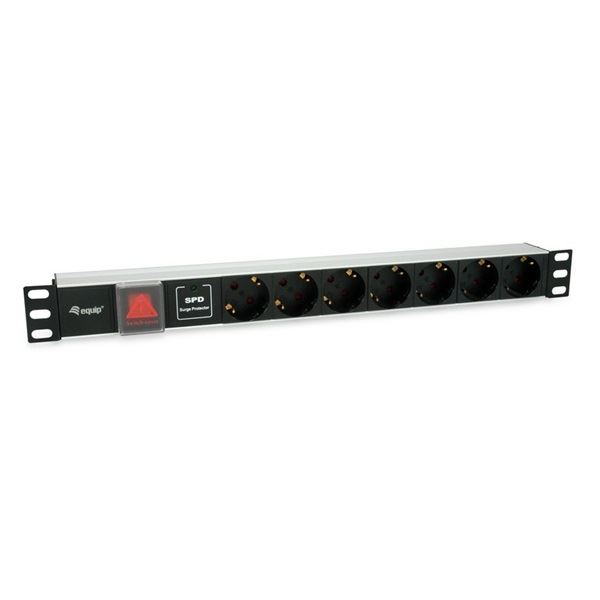 Equip 333309 unități de distribuție a energiei electrice (PDU) 7 ieșire(i) AC 1U Negru, Argint