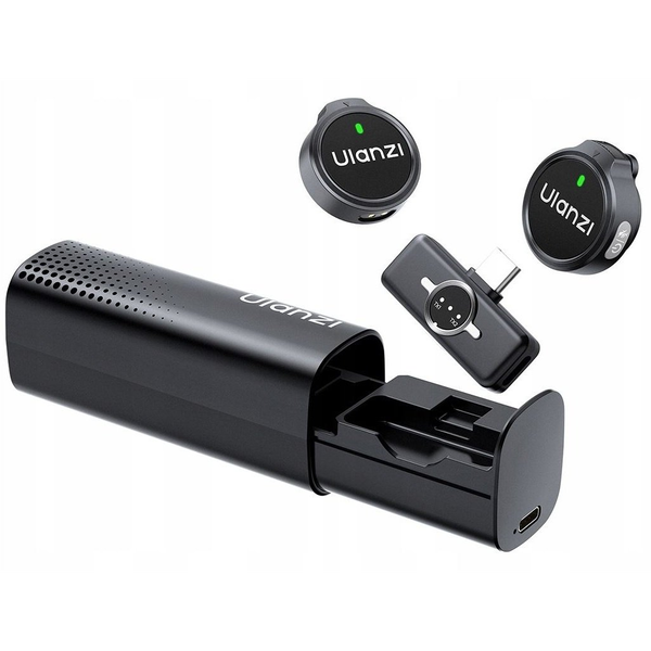 ULANZI A21 csiptetős vezeték nélküli mikrofon 2db USB-C fekete