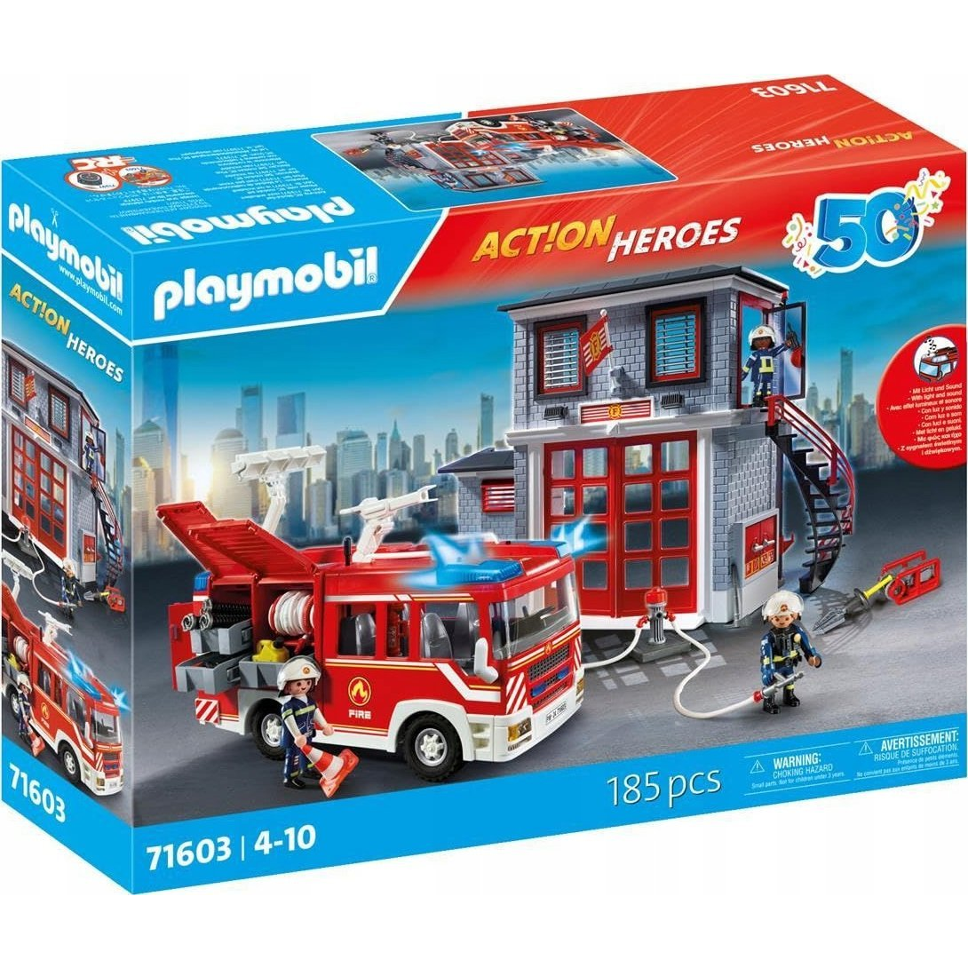 Playmobil 71603 Action Heroes - Tűzoltó állomás Tűzoltó autóval Mega készlet (71603)