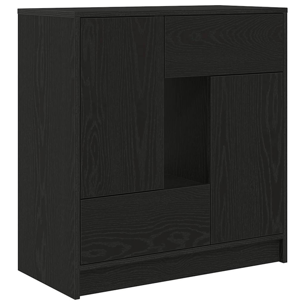 fekete tölgy komód fiókokkal és ajtókkal 70,5x34x74,5 cm