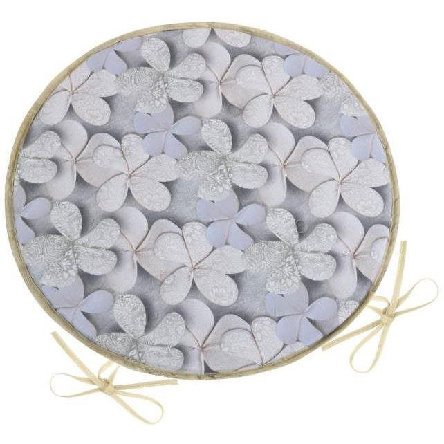 BELLATEX Seat DITA 79/401 - round, smooth, d.40cm, grey flower (9530)