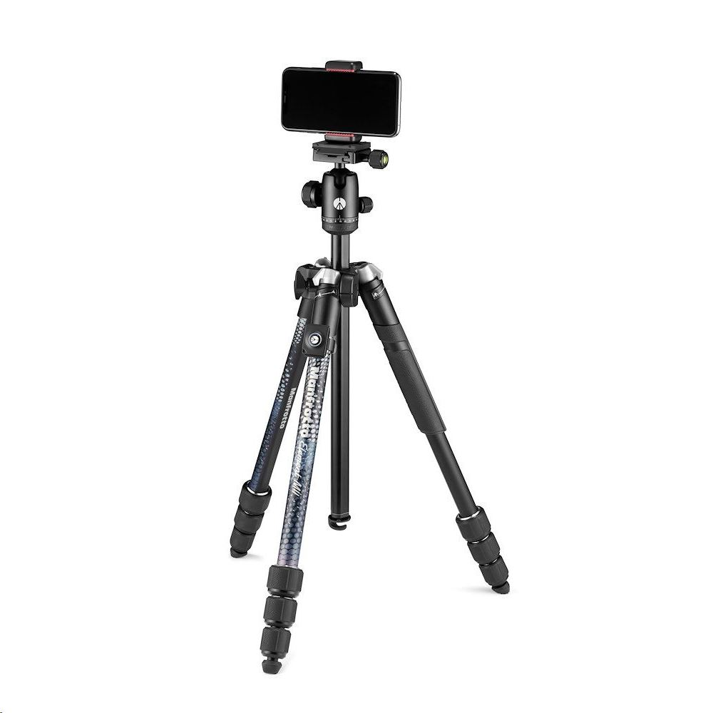 Manfrotto MKELMII4BMB-BH Element MII állvány gömbfejjel Bluetooth távkioldóval és telefon tartóval fekete (MKELMII4BMB-BH)
