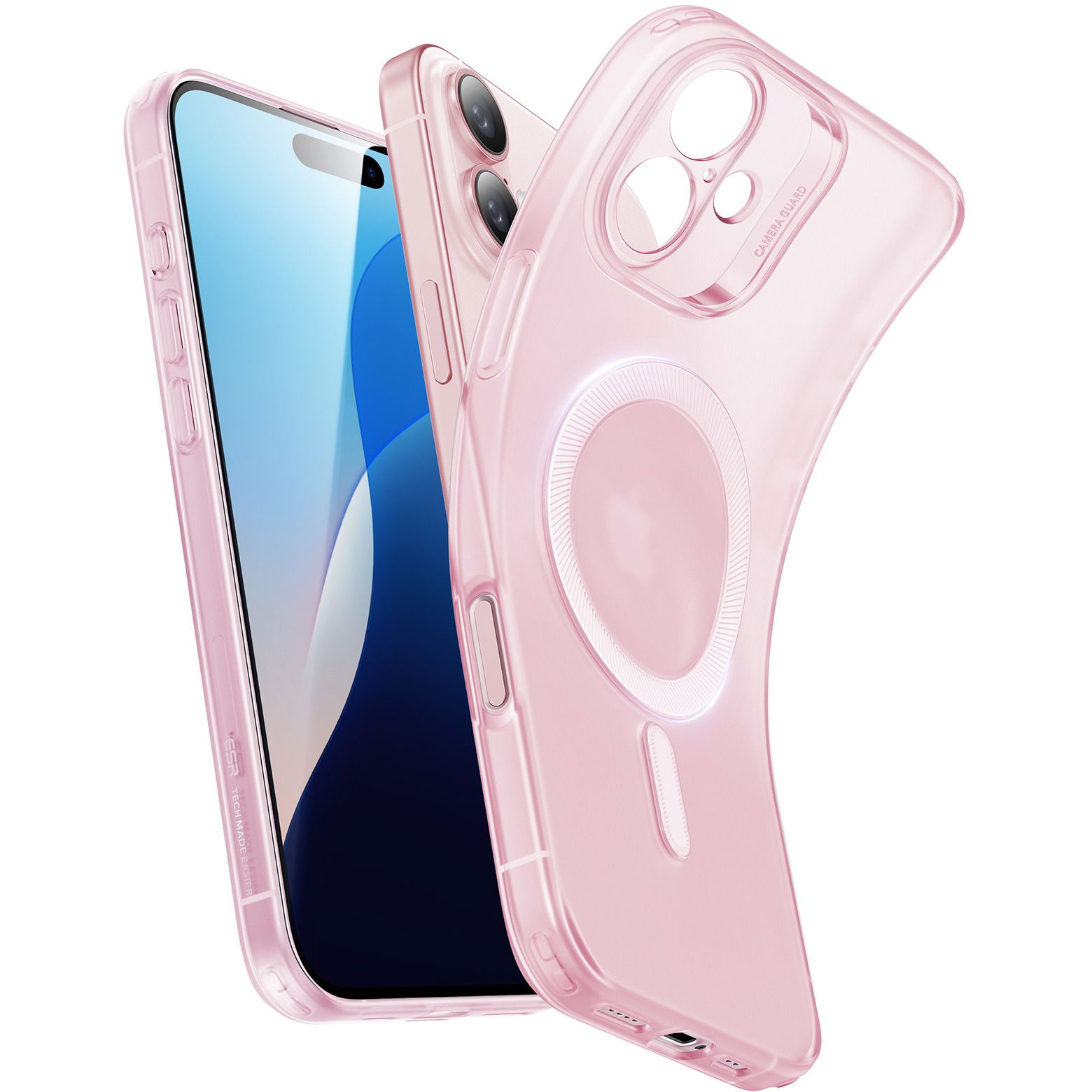 ESR Zero Clear Case (HaloLock) iPhone 16 Frosted Pink tok (1A7710501)