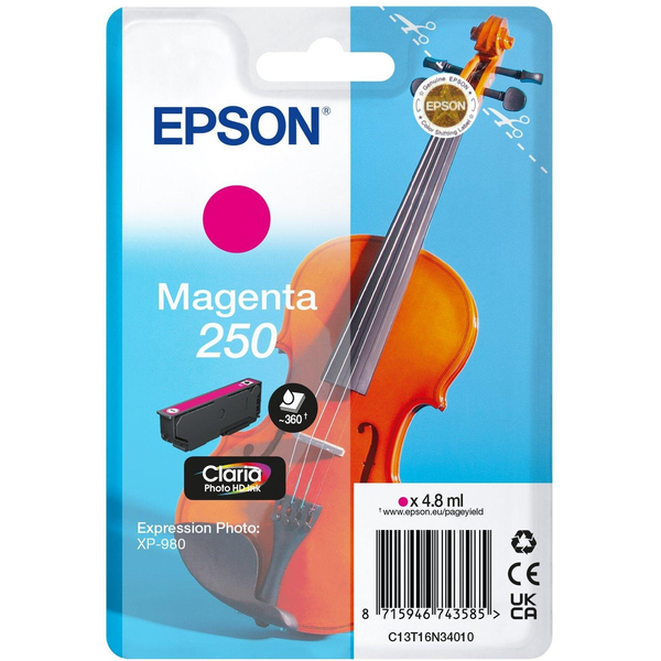 Epson 250 Violin Claria Photo HD blækpatron 1 stk Original Magenta