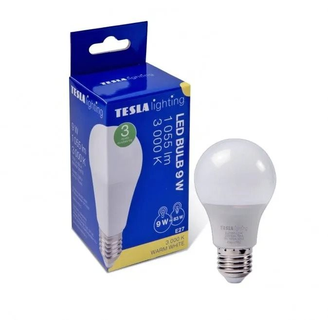 Tesla - LED izzó BULB E27, 9 W, 230 V, 1055 lm, 25000 h, 3000K meleg fehér, 220° (BL270930-2)