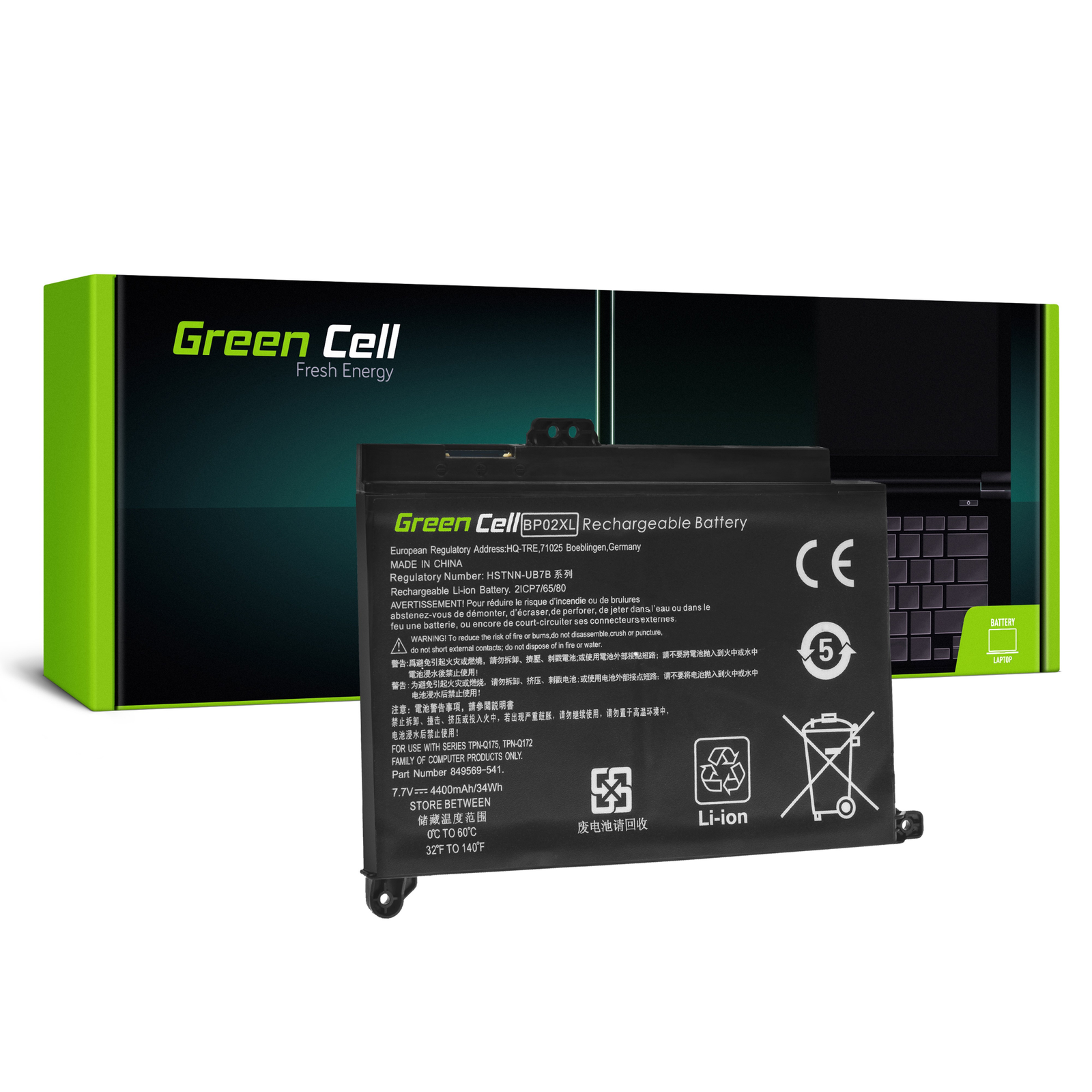 Green Cell HP150 HP Pavilion 15-xxx Notebook akkumulátor 4400 mAh (HP150)