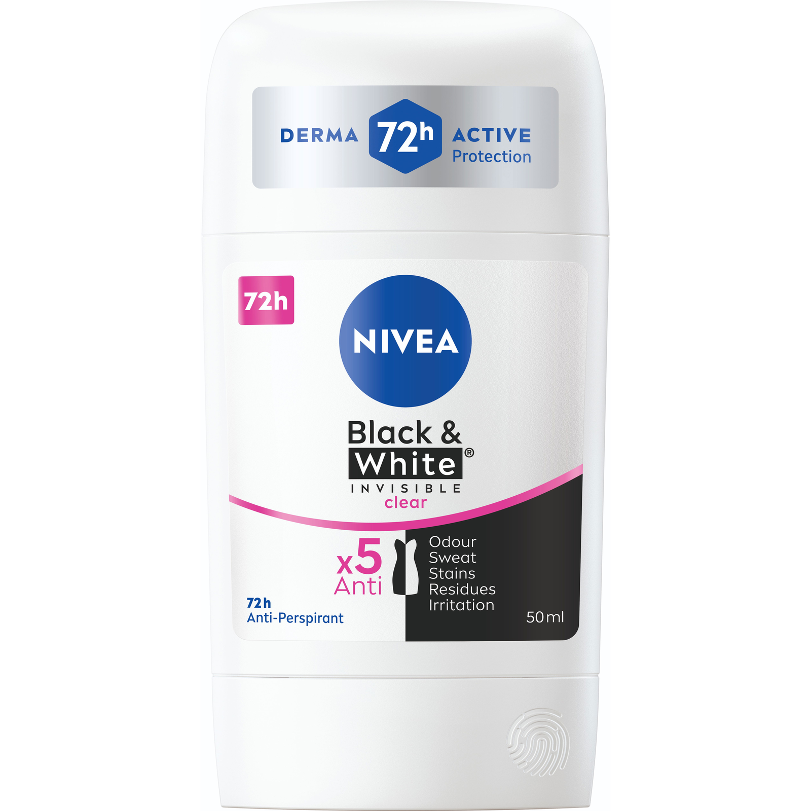 NIVEA Stick AP B&W Invisible Clear 50 ml (9005800352275)